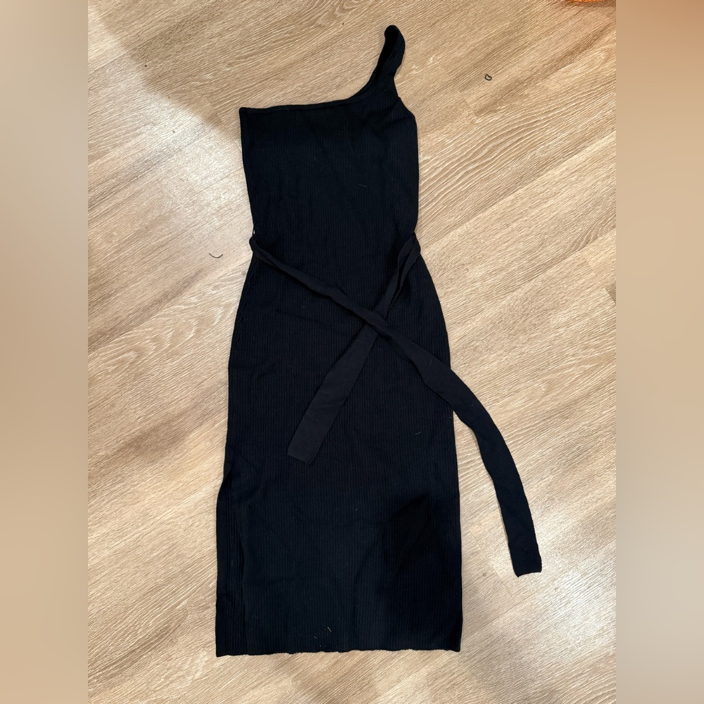 One shoulder sweater dress
